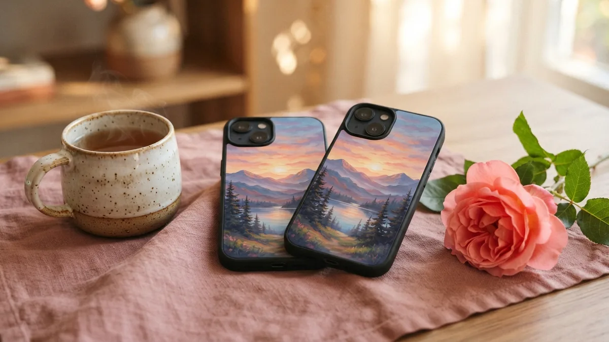 Phone cases styled as a gift — just because